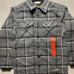 Jach’s New York Men’s Medium Blue Striped Shirt Jacket- Outdoors Cozy Warm